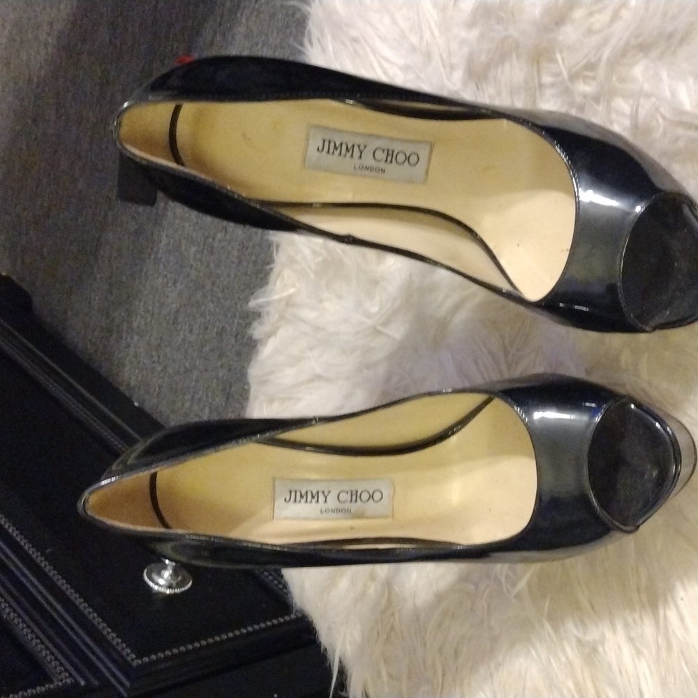 Jimmy Choo heels black patent lover